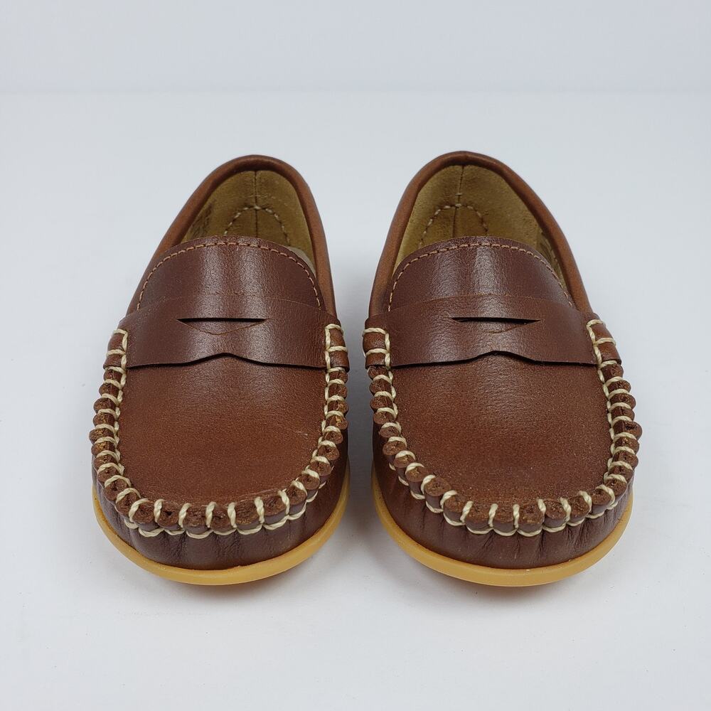 Elephantito Alex Drivers Baby Boys Sz 6 Brown Leather Slip On Casual Loafer Shoe - Picture 5 of 13
